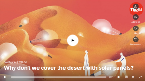 우리 태양 전지판으로 사막을 덮는게 어때?